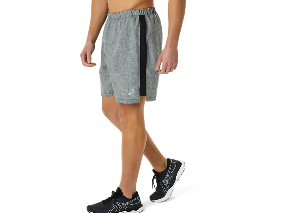 Clearance ASICS MEN READY-SET 7IN SHORT Dark Grey Heather/Performance Black