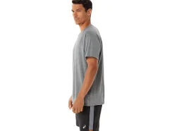 Discount ASICS MEN READY-SET LYTE SHORT SLEEVE Dark Grey Heather