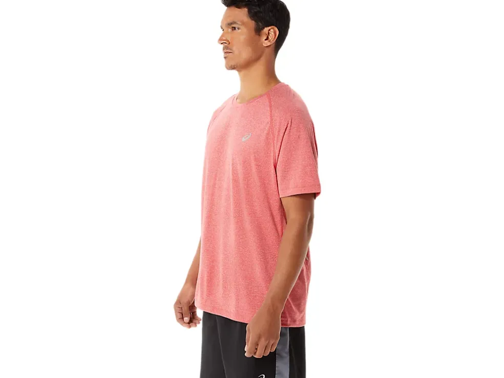Discount ASICS MEN READY-SET LYTE SHORT SLEEVE Classic Red Heather