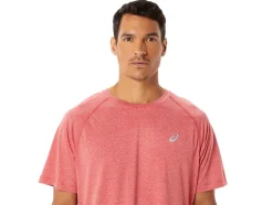 Discount ASICS MEN READY-SET LYTE SHORT SLEEVE Classic Red Heather
