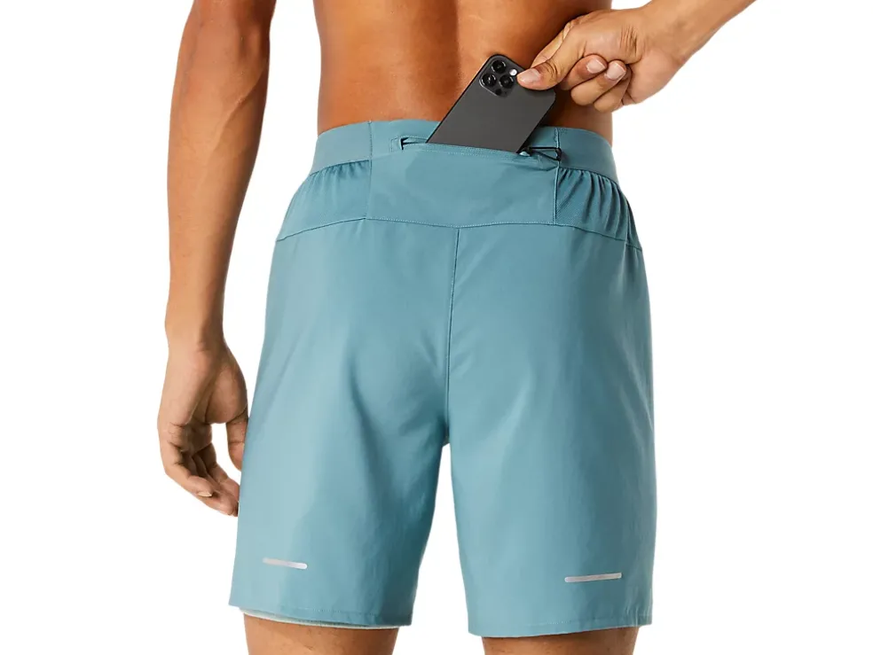 Hot ASICS MEN ROAD 2-N-1 7IN SHORT Foggy Teal/Ocean Haze