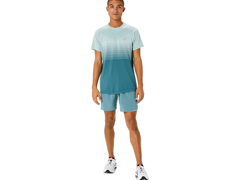 Hot ASICS MEN ROAD 2-N-1 7IN SHORT Foggy Teal/Ocean Haze