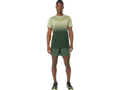Cheap ASICS MEN ROAD 2-N-1 5IN SHORT Rain Forest/Dried Leaf Green