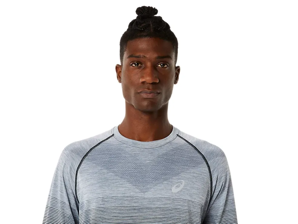 Outlet ASICS MEN SEAMLESS LONG SLEEVE TOP Performance Black/Carrier Grey
