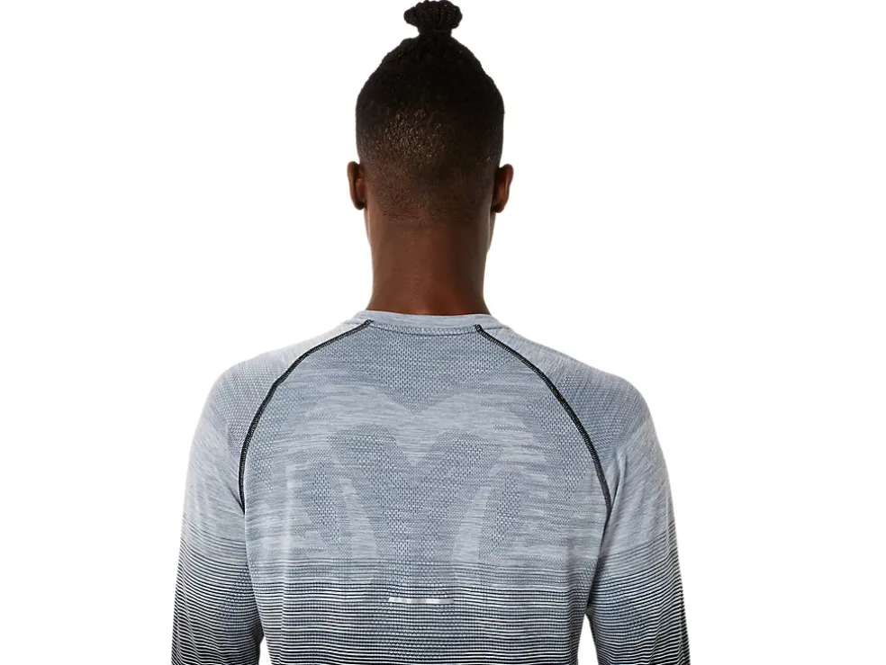 Outlet ASICS MEN SEAMLESS LONG SLEEVE TOP Performance Black/Carrier Grey