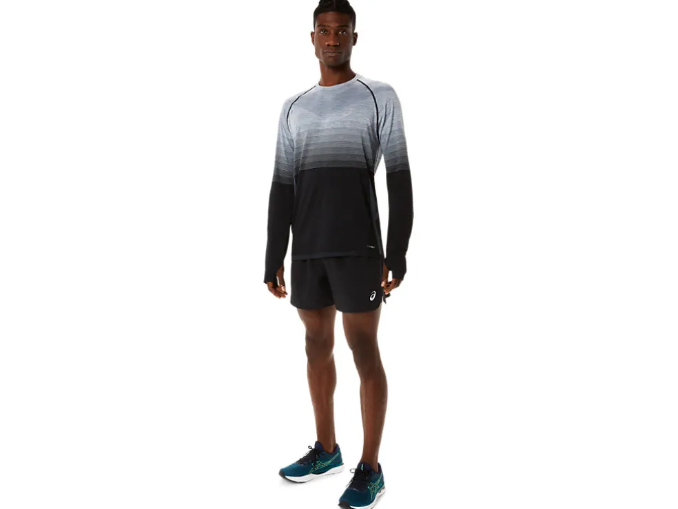 Outlet ASICS MEN SEAMLESS LONG SLEEVE TOP Performance Black/Carrier Grey