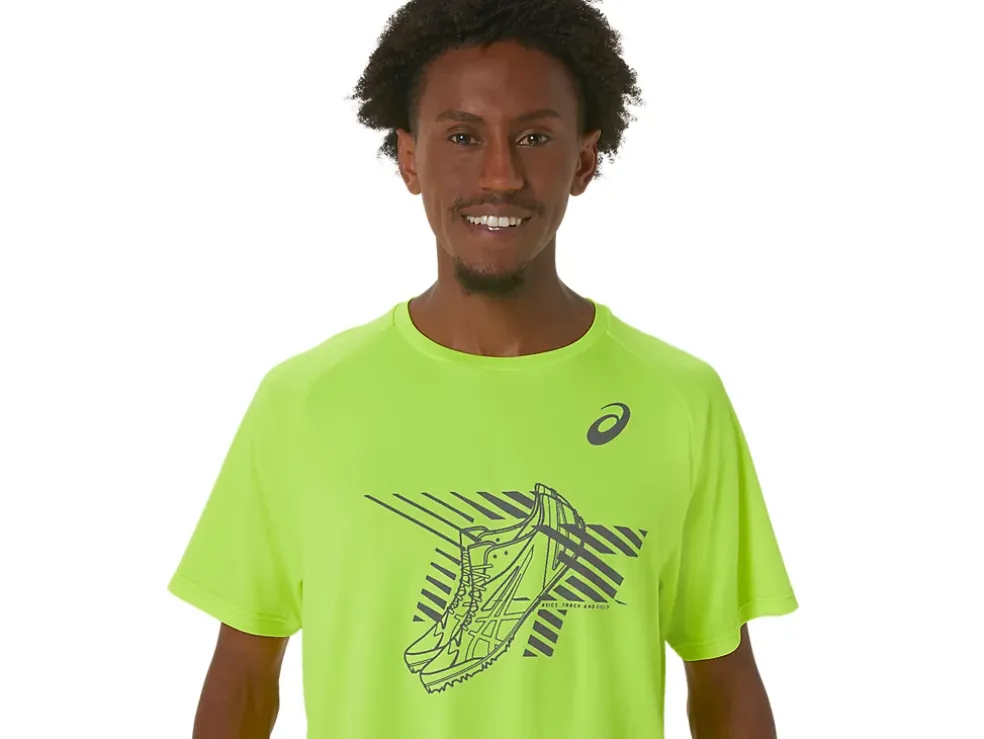 Store ASICS MEN SHOES GRAPHIC SHORT SLEEVE TOP Safety Yellow