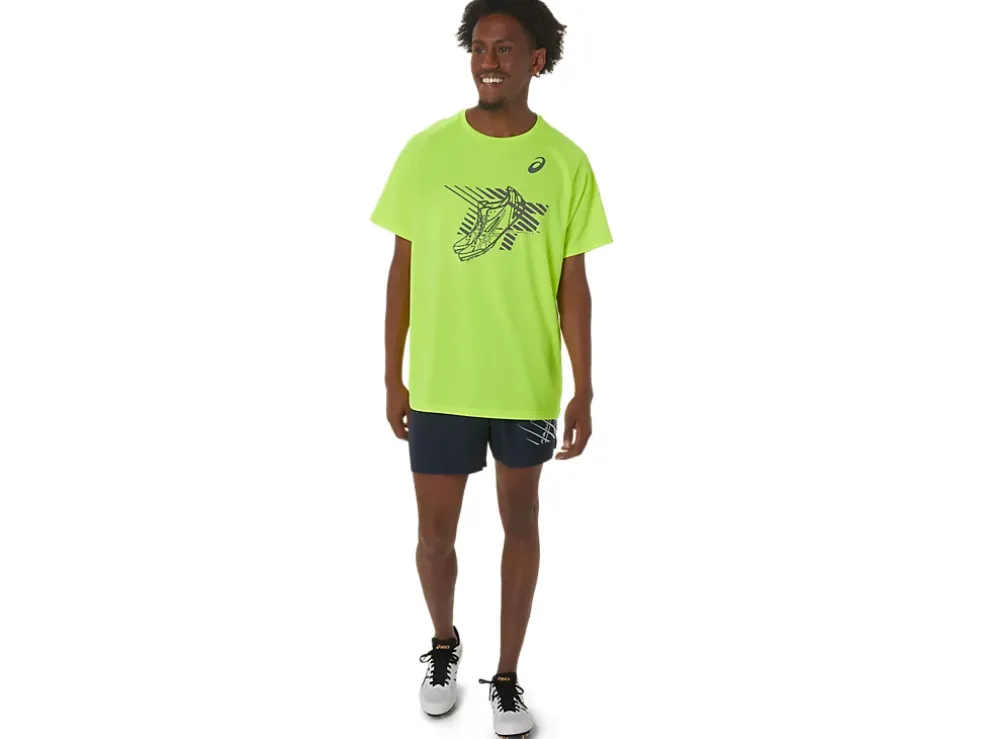 Store ASICS MEN SHOES GRAPHIC SHORT SLEEVE TOP Safety Yellow