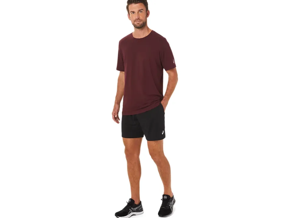 Store ASICS MEN SHORT SLEEVE HTHR TECH TOP Deep Mars Heather