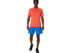 Discount ASICS MEN SHORT SLEEVE HTHR TECH TOP Red Snapper Heather