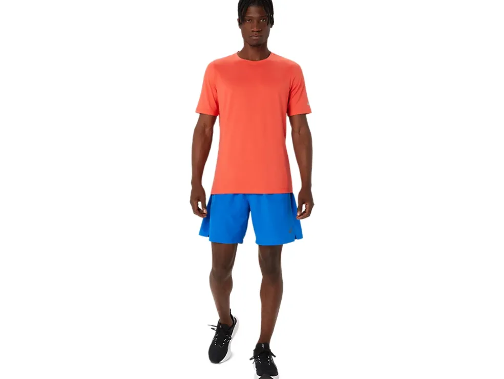 Discount ASICS MEN SHORT SLEEVE HTHR TECH TOP Red Snapper Heather