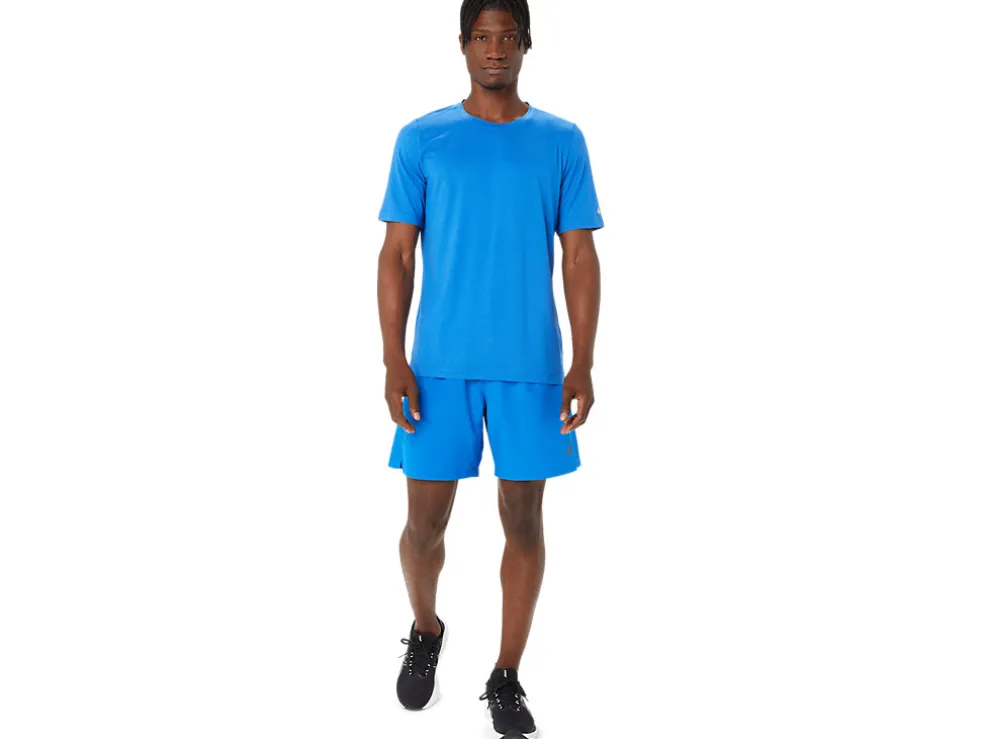 Online ASICS MEN SHORT SLEEVE HTHR TECH TOP Tuna Blue Heather