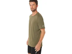 Cheap ASICS MEN SHORT SLEEVE HTHR TECH TOP Olive Canvas Heather