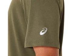 Cheap ASICS MEN SHORT SLEEVE HTHR TECH TOP Olive Canvas Heather