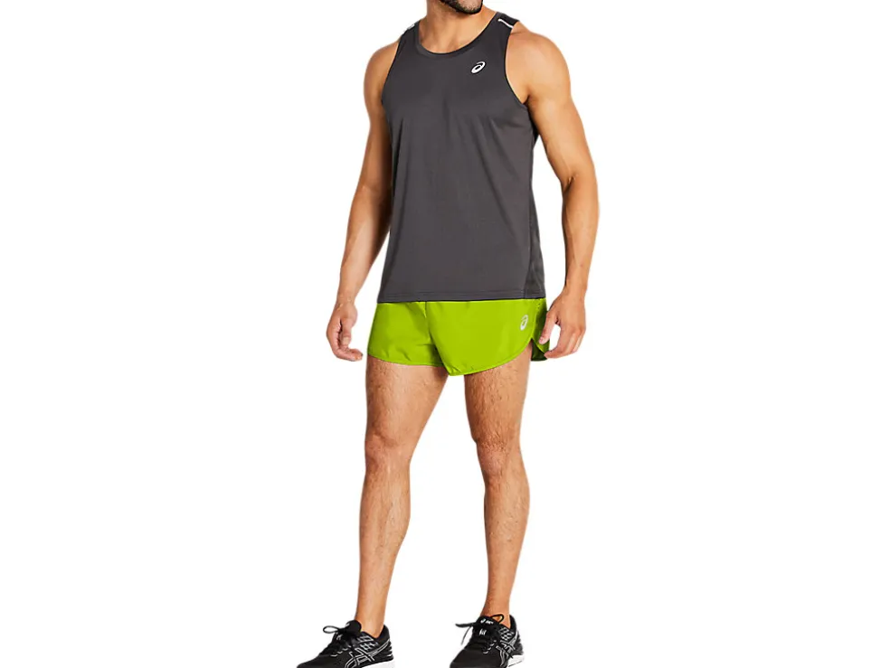 Discount ASICS MEN SPLIT SHORT Lime Zest