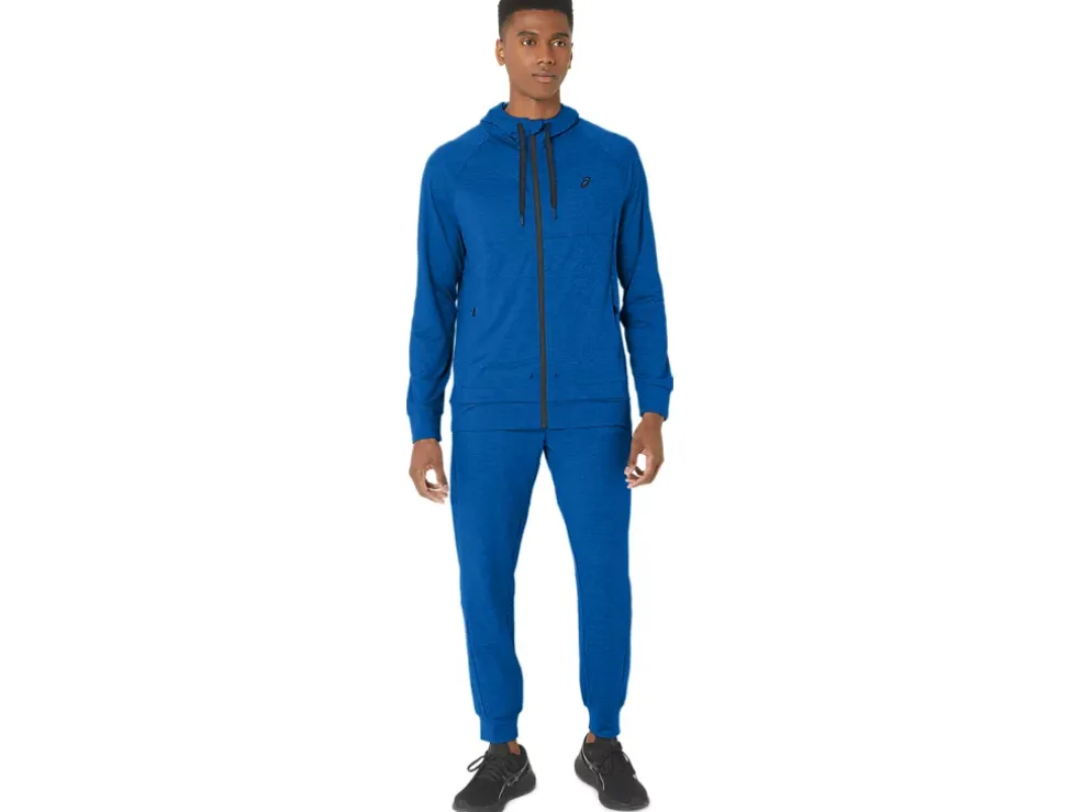 Fashion ASICS MEN TECH FZ HOODIE 2.0 Tuna Blue Spacedye