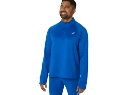 New ASICS MEN THERMOPOLIS WINTER 1/2 ZIP Tuna Blue