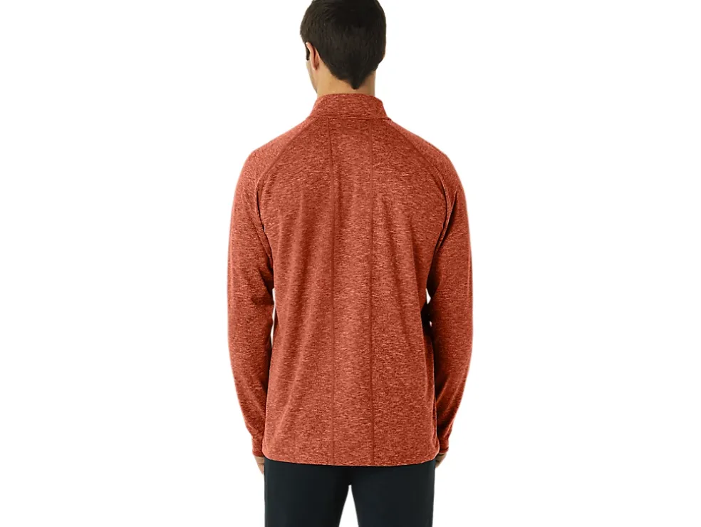 Shop ASICS MEN TRAIN SANA 1/2 ZIP Spice Latte Heather
