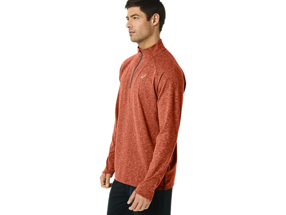 Shop ASICS MEN TRAIN SANA 1/2 ZIP Spice Latte Heather