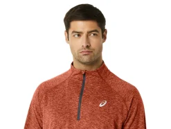 Shop ASICS MEN TRAIN SANA 1/2 ZIP Spice Latte Heather