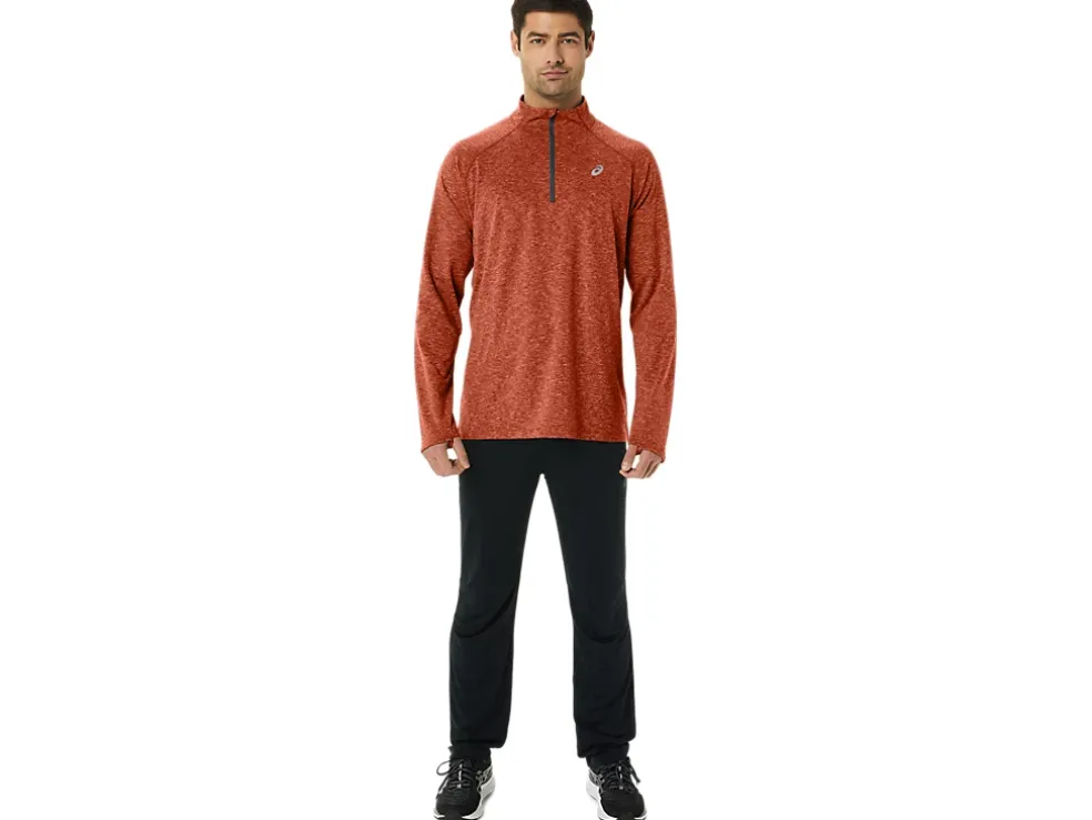 Shop ASICS MEN TRAIN SANA 1/2 ZIP Spice Latte Heather