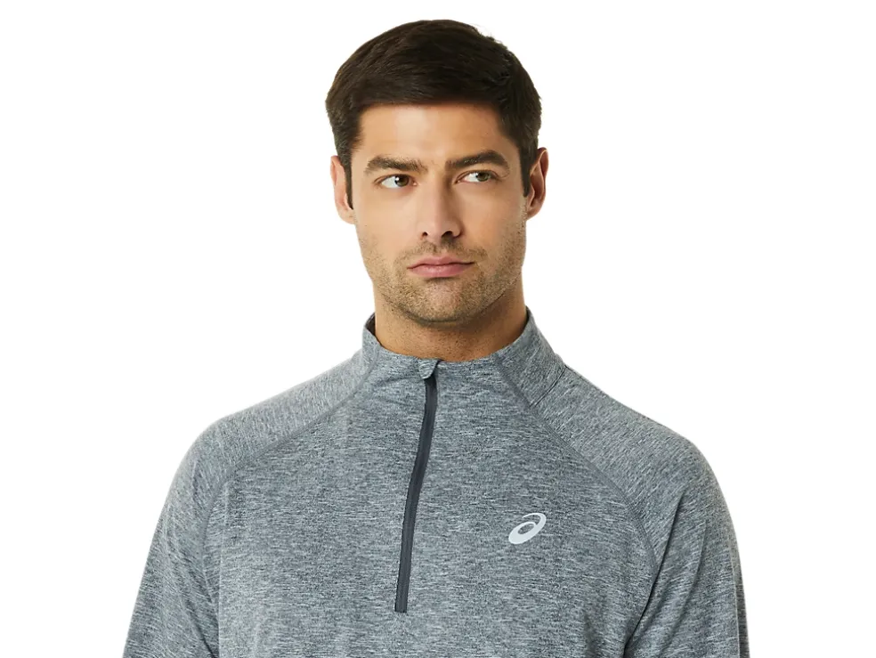 Cheap ASICS MEN TRAIN SANA 1/2 ZIP Dark Grey Heather