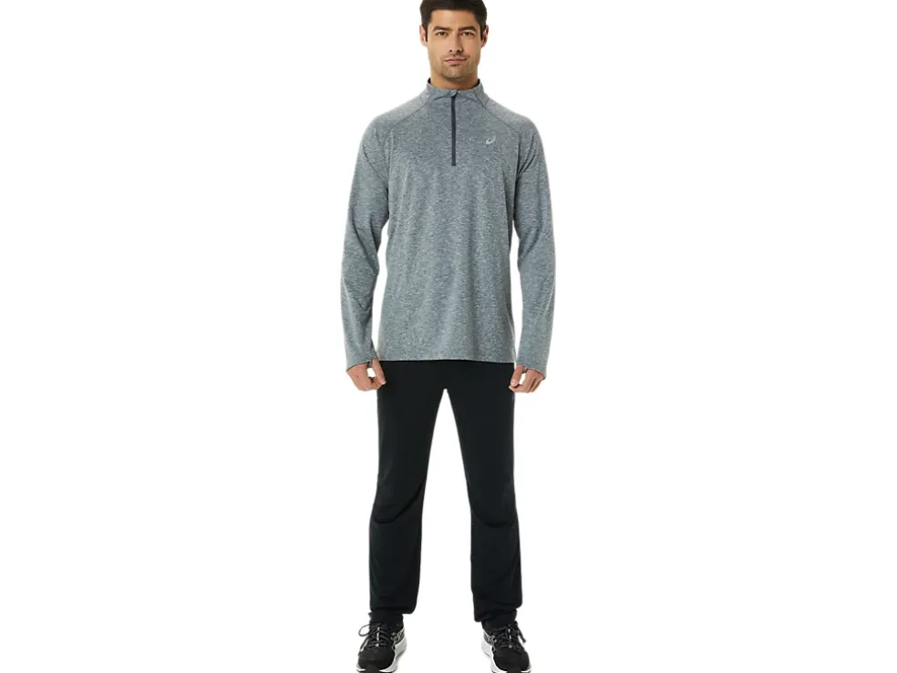 Cheap ASICS MEN TRAIN SANA 1/2 ZIP Dark Grey Heather