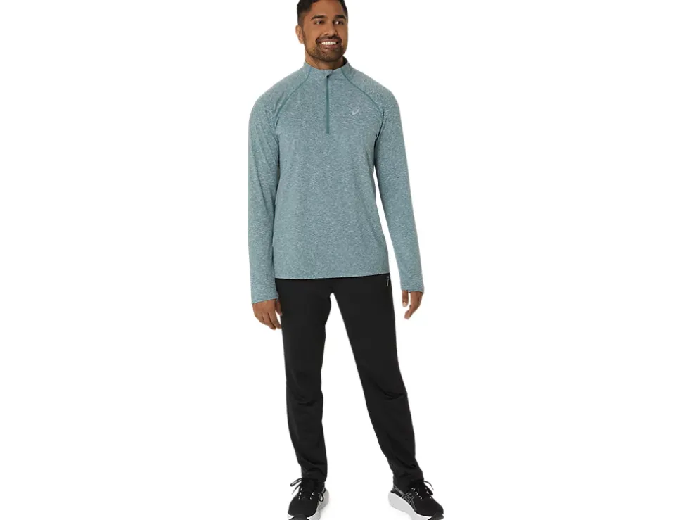 Best ASICS MEN TRAIN SANA 1/2 ZIP Foggy Teal Heather