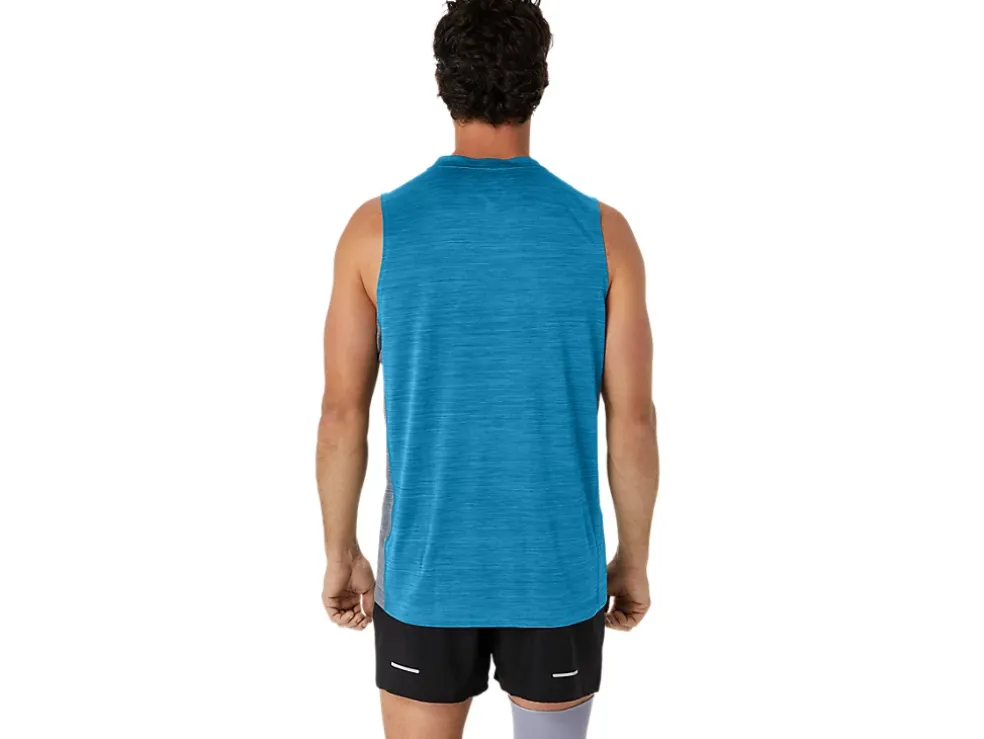 Best ASICS MEN TRAIN SANA MUSCLE TANK Island Blue/Sheet Rock