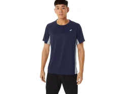 Fashion ASICS MEN TRAIN SANA SHORT SLEEVE Peacoat/Sheet Rock