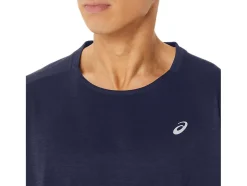 Fashion ASICS MEN TRAIN SANA SHORT SLEEVE Peacoat/Sheet Rock