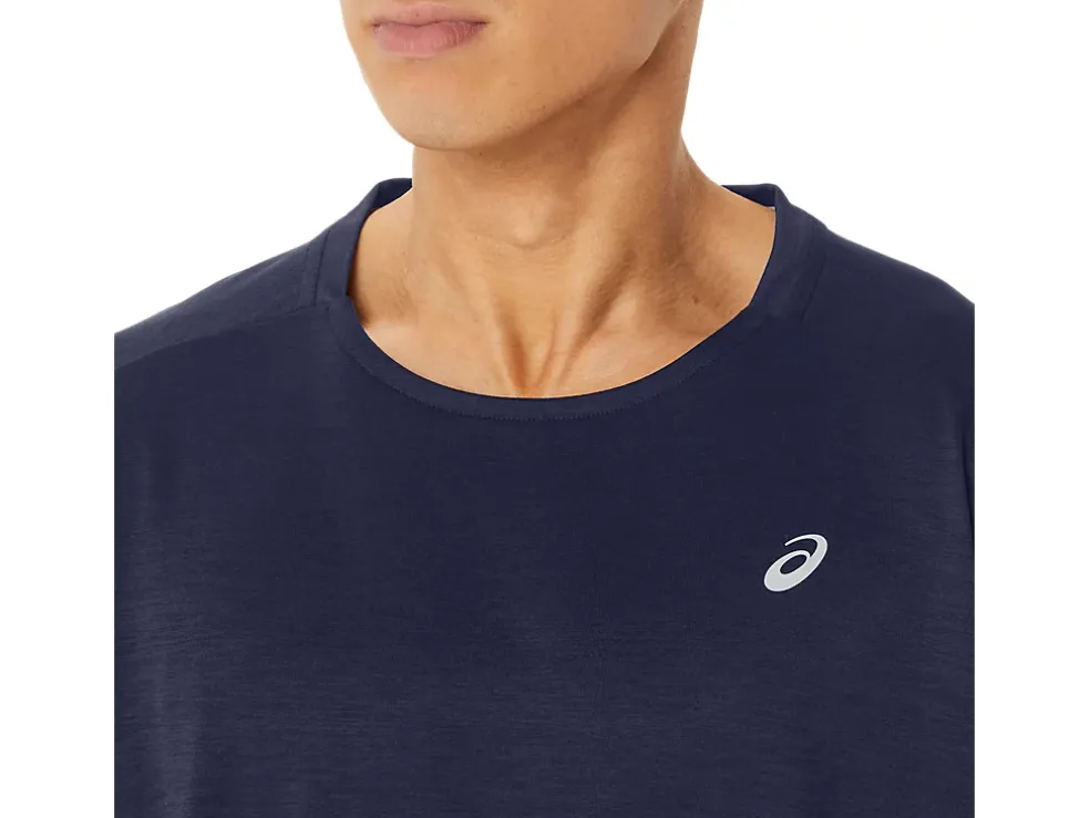 Fashion ASICS MEN TRAIN SANA SHORT SLEEVE Peacoat/Sheet Rock