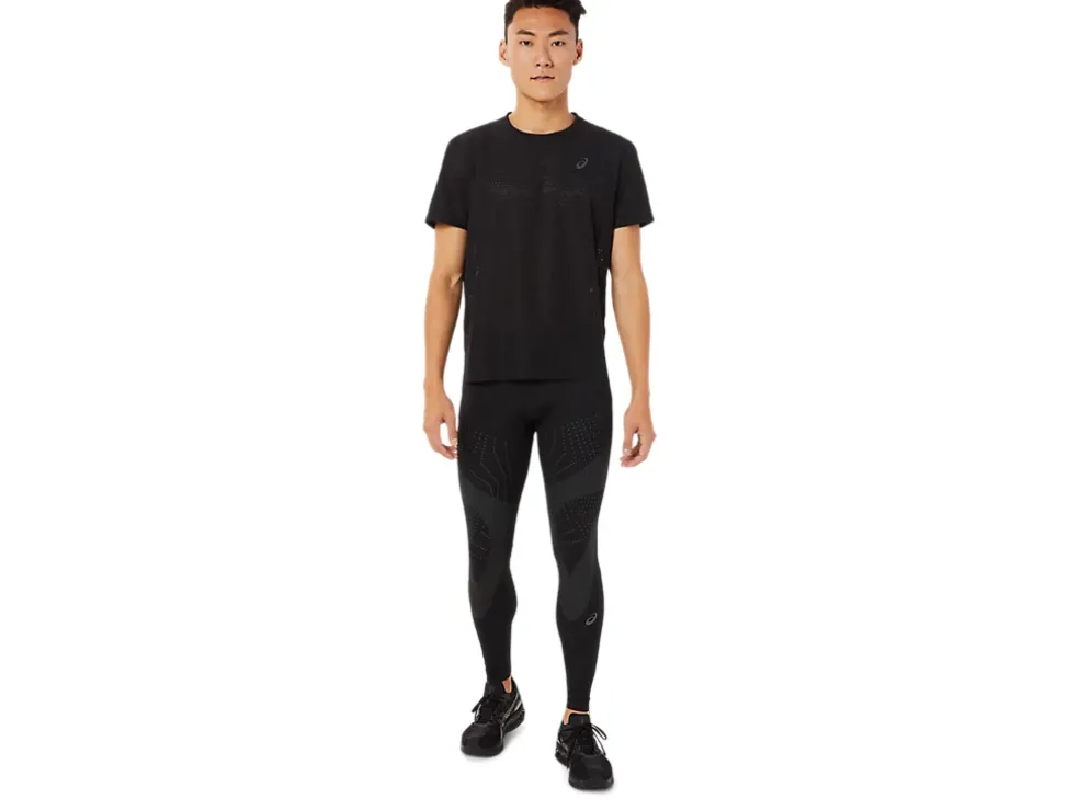 New ASICS MEN VENTILATE ACTIBREEZE SHORT SLEEVE TOP Performance Black