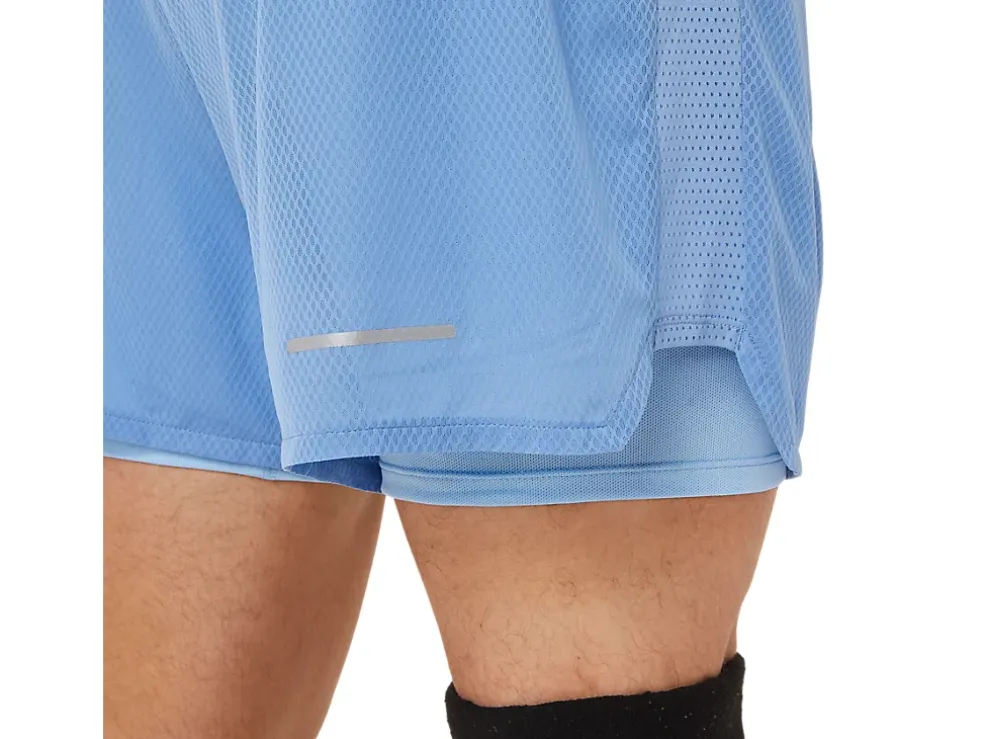 Best ASICS MEN VENTILATE 2-N-1 5IN SHORT Blue Harmony/Blue Bliss