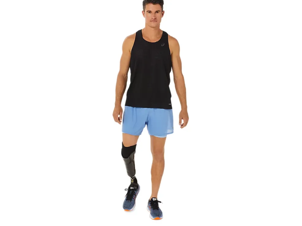 Best ASICS MEN VENTILATE 2-N-1 5IN SHORT Blue Harmony/Blue Bliss