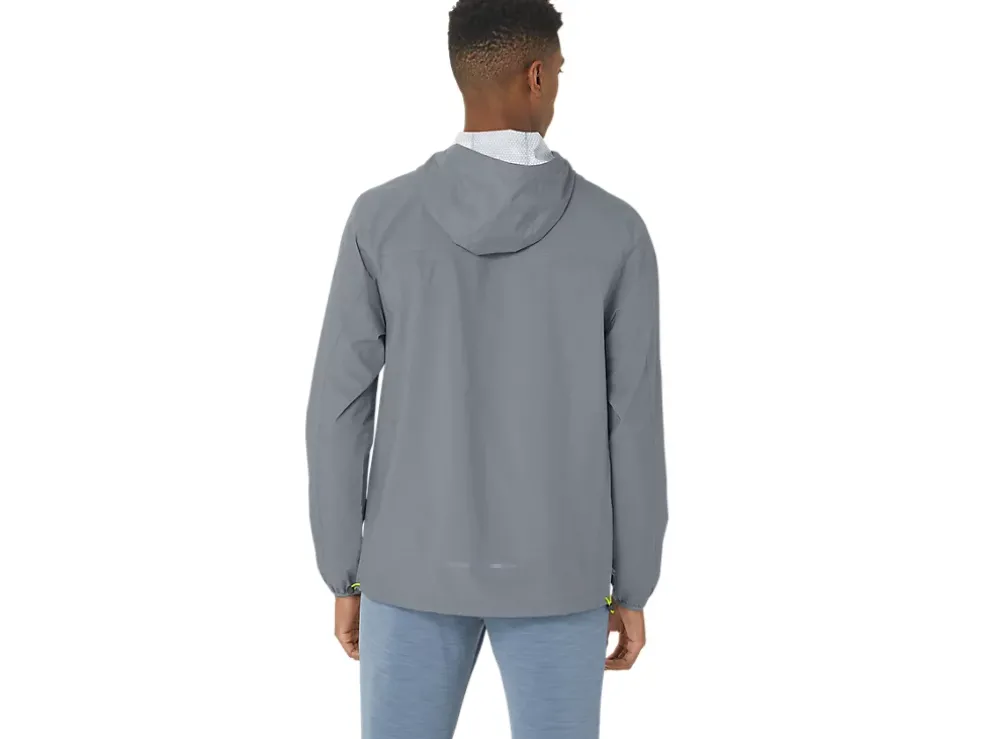 Clearance ASICS MEN WATERPROOF JACKET Sheet Rock/Lime Zest