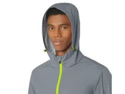 Clearance ASICS MEN WATERPROOF JACKET Sheet Rock/Lime Zest
