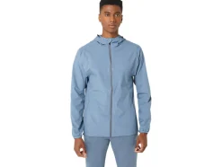 Discount ASICS MEN WATERPROOF JACKET Steel Blue/Carrier Grey
