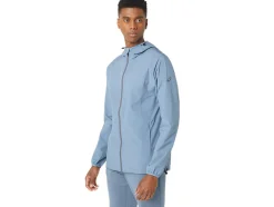 Discount ASICS MEN WATERPROOF JACKET Steel Blue/Carrier Grey