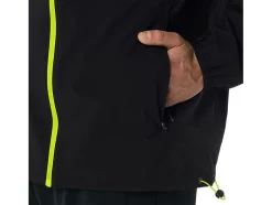 Cheap ASICS MEN WATERPROOF JACKET Performance Black/Lime Zest