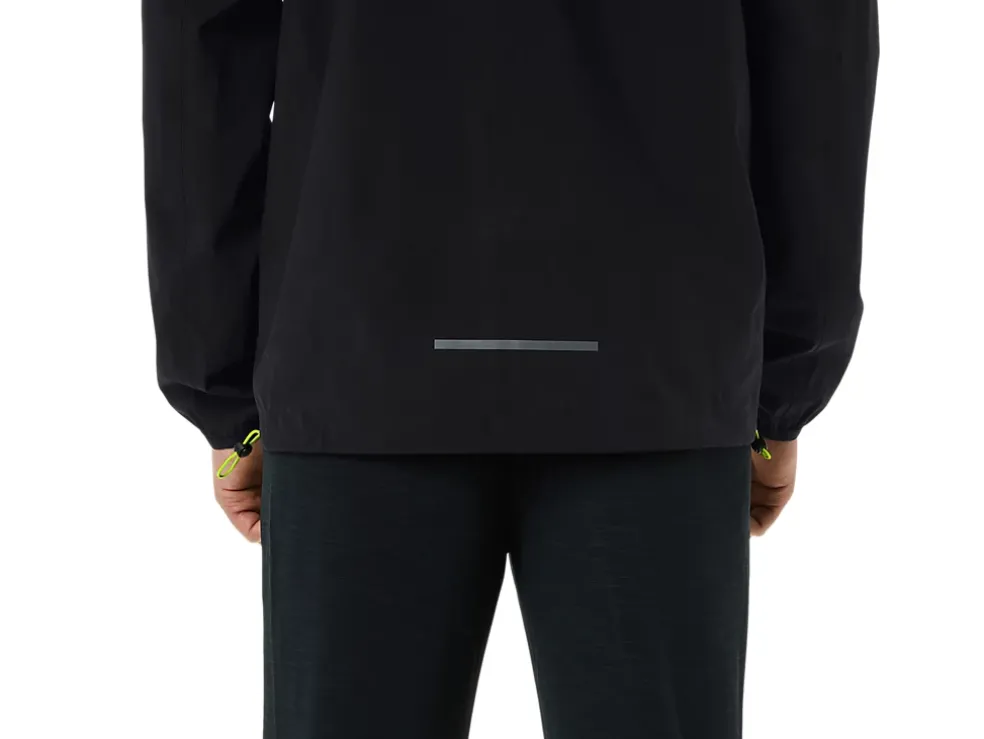 Cheap ASICS MEN WATERPROOF JACKET Performance Black/Lime Zest