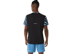 Best ASICS MEN WILD CAMO SHORT SLEEVE TOP Azure/Performance Black