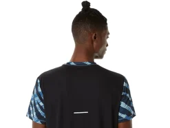 Best ASICS MEN WILD CAMO SHORT SLEEVE TOP Azure/Performance Black