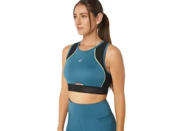Best ASICS MESH PANEL TRAINING BRA Gloomy Sea