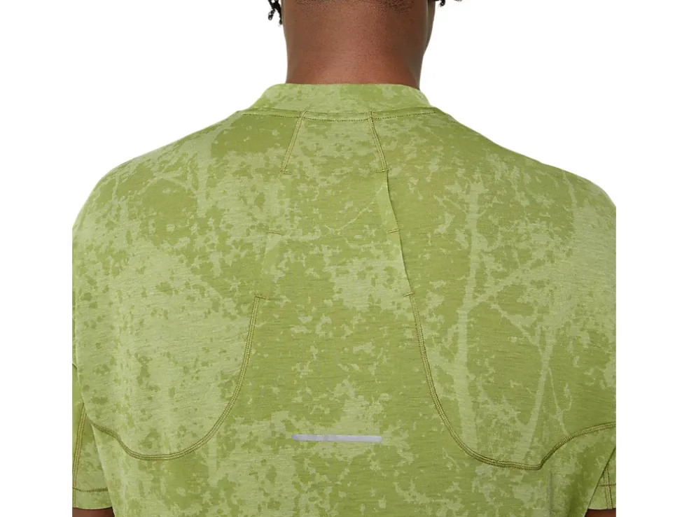 Discount ASICS METARUN PATTERN 1/2 ZIP SHORT SLEEVE TOP Cactus