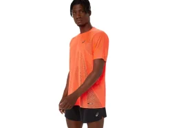 Cheap ASICS METARUN SHORT SLEEVE TOP Sunrise Red