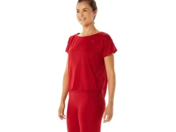 Best Sale ASICS MOVEKOYO JACQUARD SHORT SLEEVE TOP Cranberry