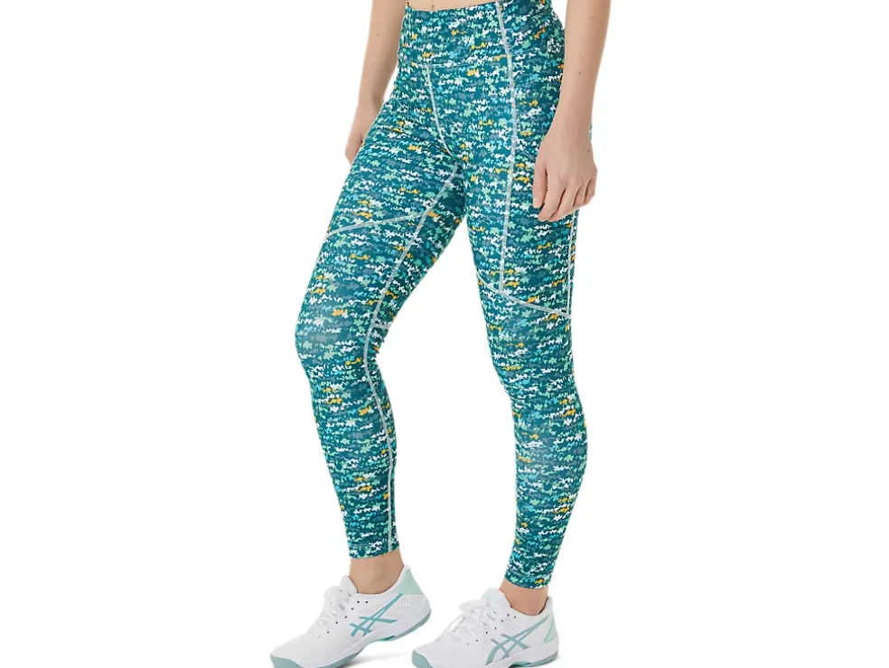 Hot ASICS NEW STRONG 92 PRINTED TIGHT Tennis Japan Brushed Aop Soothing Sea