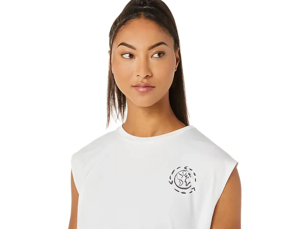 Best Sale ASICS OCEAN WASTE RUN TOP Natural White