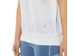 Clearance ASICS OPEN BACK SHORT SLEEVE TOP Brilliant White